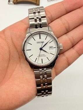 🥝 Seiko Presage SARX105 Craftsmanship Enamel White Excellent Used + Extra Strap